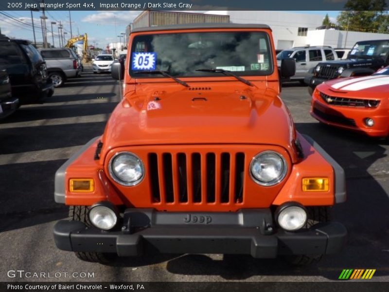 Impact Orange / Dark Slate Gray 2005 Jeep Wrangler Sport 4x4