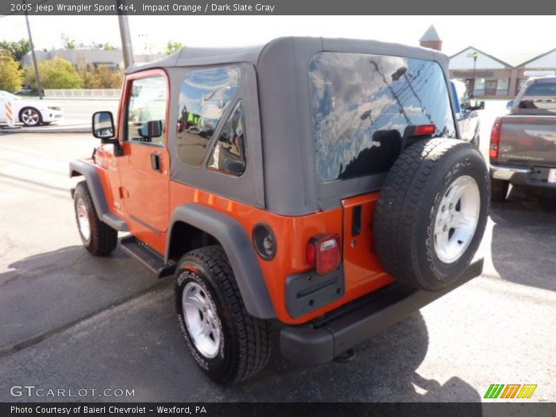 Impact Orange / Dark Slate Gray 2005 Jeep Wrangler Sport 4x4