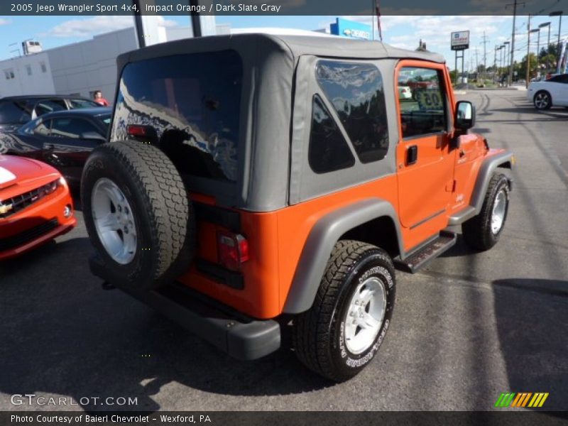 Impact Orange / Dark Slate Gray 2005 Jeep Wrangler Sport 4x4