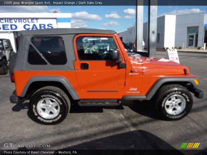 Impact Orange / Dark Slate Gray 2005 Jeep Wrangler Sport 4x4
