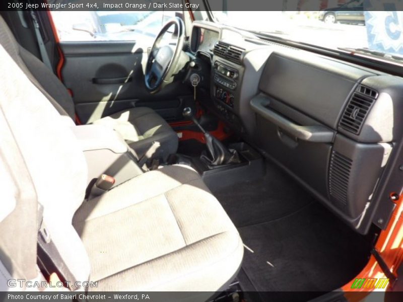 Impact Orange / Dark Slate Gray 2005 Jeep Wrangler Sport 4x4