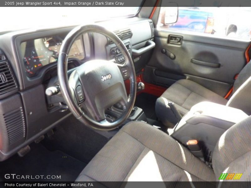 Impact Orange / Dark Slate Gray 2005 Jeep Wrangler Sport 4x4