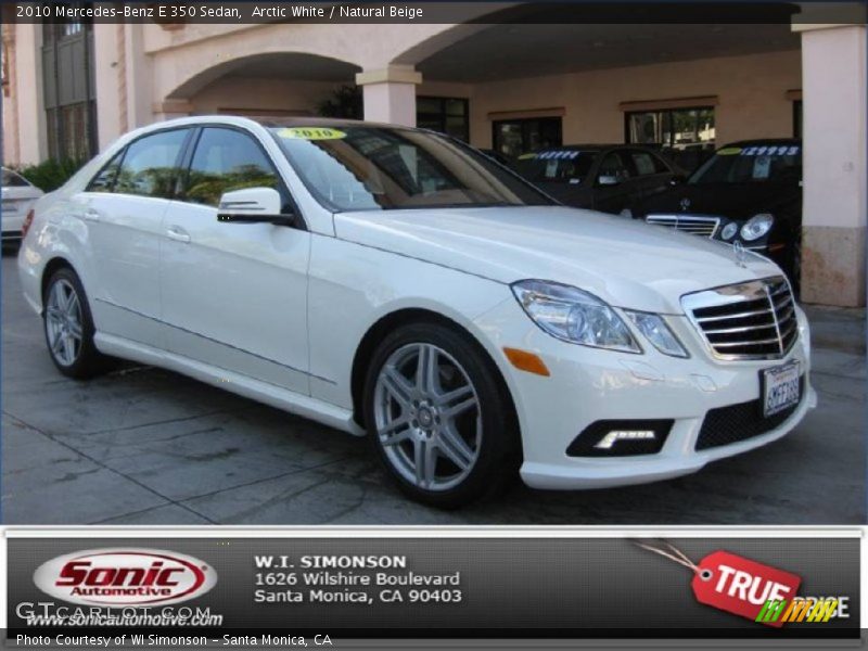 Arctic White / Natural Beige 2010 Mercedes-Benz E 350 Sedan