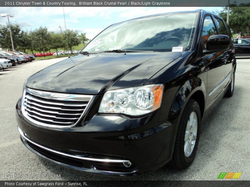 Brilliant Black Crystal Pearl / Black/Light Graystone 2011 Chrysler Town & Country Touring