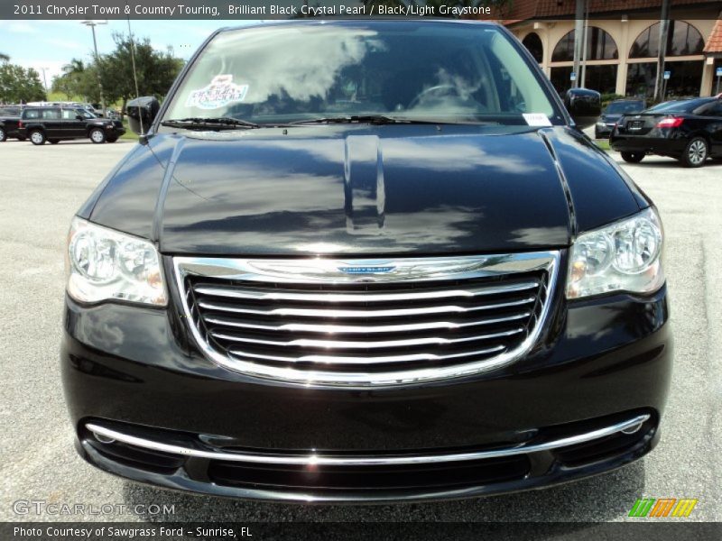 Brilliant Black Crystal Pearl / Black/Light Graystone 2011 Chrysler Town & Country Touring