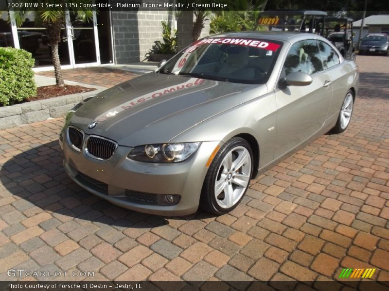 Platinum Bronze Metallic / Cream Beige 2007 BMW 3 Series 335i Convertible