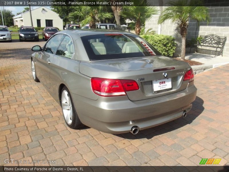 Platinum Bronze Metallic / Cream Beige 2007 BMW 3 Series 335i Convertible