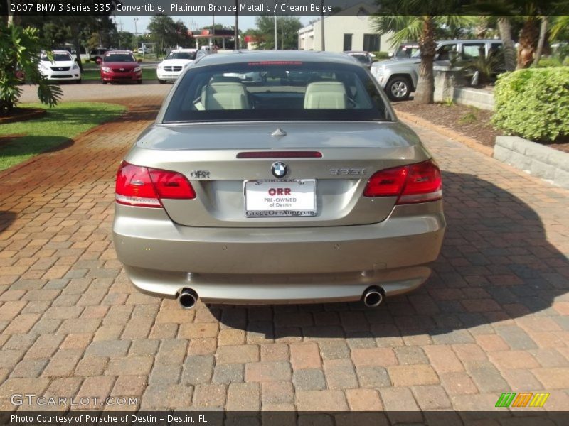 Platinum Bronze Metallic / Cream Beige 2007 BMW 3 Series 335i Convertible