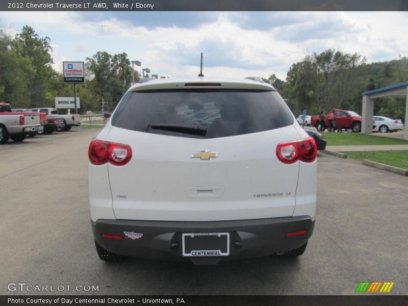 White / Ebony 2012 Chevrolet Traverse LT AWD
