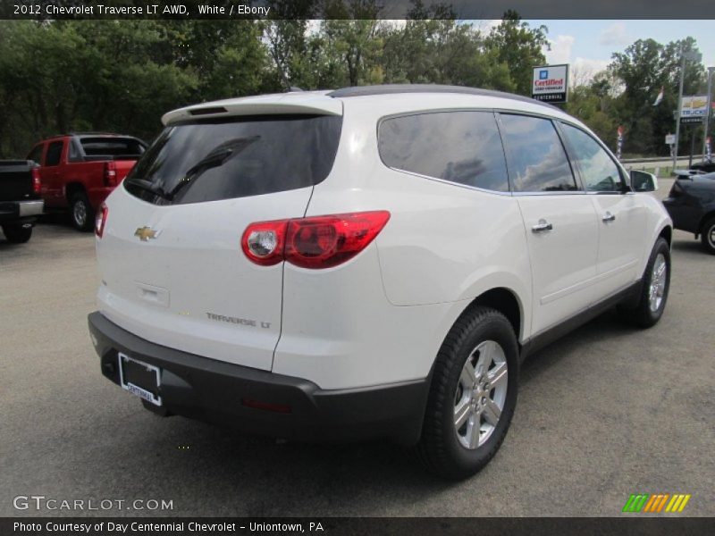 White / Ebony 2012 Chevrolet Traverse LT AWD