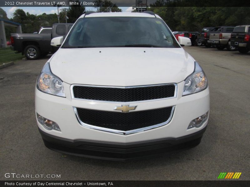White / Ebony 2012 Chevrolet Traverse LT AWD