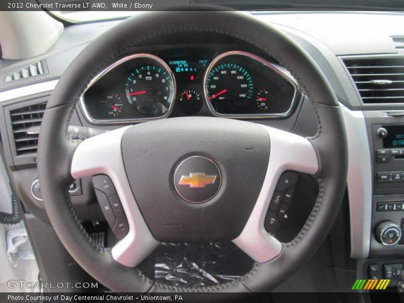 White / Ebony 2012 Chevrolet Traverse LT AWD