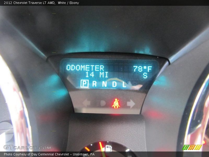 White / Ebony 2012 Chevrolet Traverse LT AWD