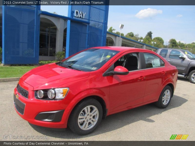 Victory Red / Jet Black/Dark Titanium 2013 Chevrolet Sonic LT Sedan
