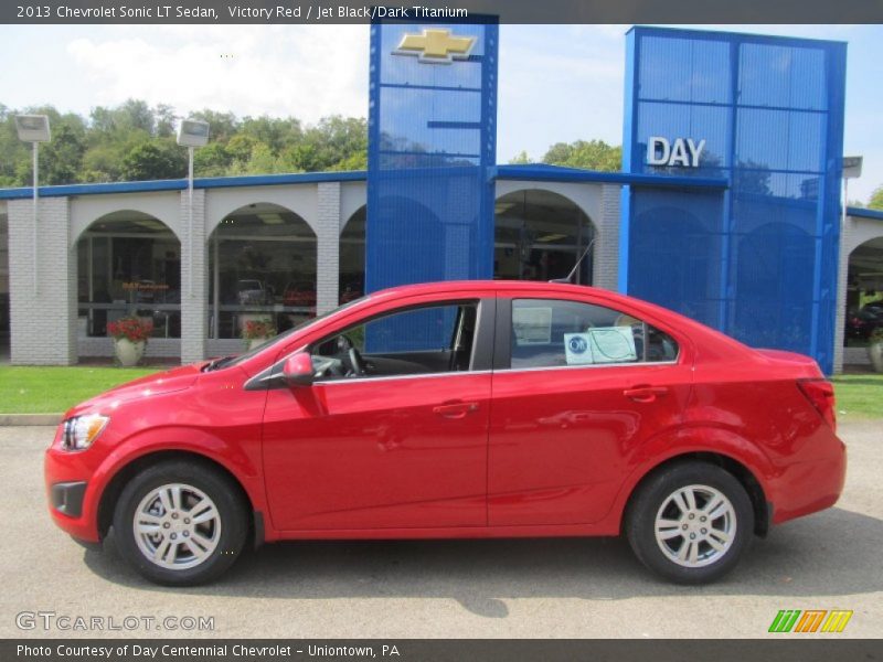 Victory Red / Jet Black/Dark Titanium 2013 Chevrolet Sonic LT Sedan