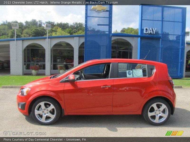 Inferno Orange Metallic / Jet Black/Dark Titanium 2013 Chevrolet Sonic LTZ Hatch