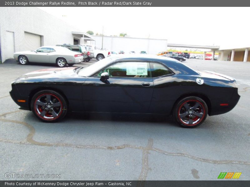 Pitch Black / Radar Red/Dark Slate Gray 2013 Dodge Challenger Rallye Redline