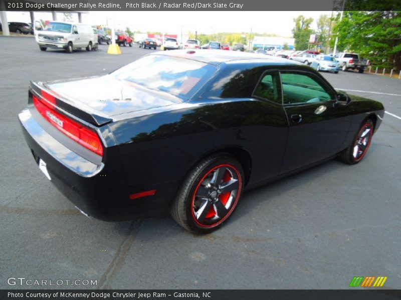 Pitch Black / Radar Red/Dark Slate Gray 2013 Dodge Challenger Rallye Redline