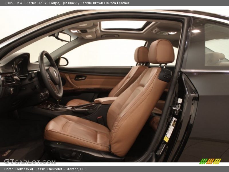 Jet Black / Saddle Brown Dakota Leather 2009 BMW 3 Series 328xi Coupe