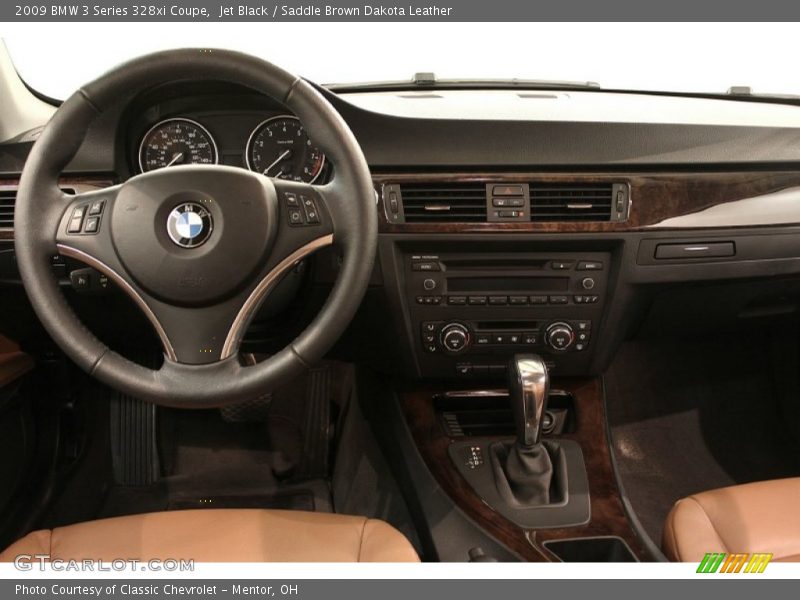 Jet Black / Saddle Brown Dakota Leather 2009 BMW 3 Series 328xi Coupe