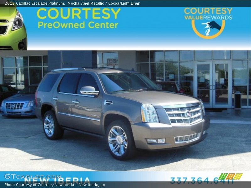 Mocha Steel Metallic / Cocoa/Light Linen 2012 Cadillac Escalade Platinum
