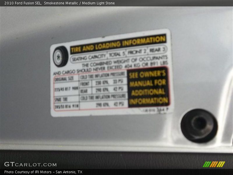 Smokestone Metallic / Medium Light Stone 2010 Ford Fusion SEL