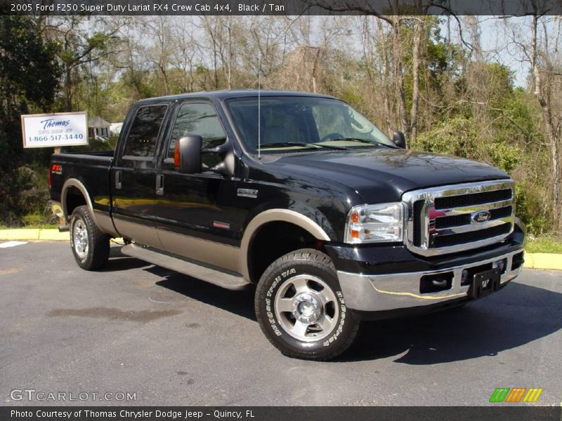 Black / Tan 2005 Ford F250 Super Duty Lariat FX4 Crew Cab 4x4