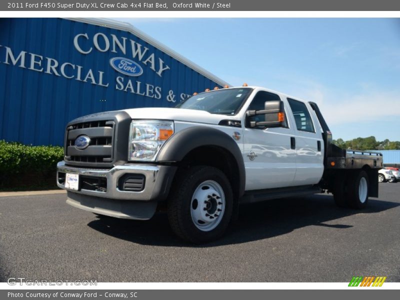 Oxford White / Steel 2011 Ford F450 Super Duty XL Crew Cab 4x4 Flat Bed