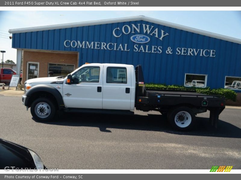 Oxford White / Steel 2011 Ford F450 Super Duty XL Crew Cab 4x4 Flat Bed