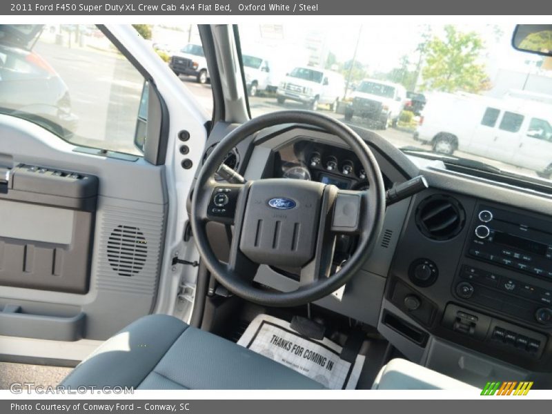 Oxford White / Steel 2011 Ford F450 Super Duty XL Crew Cab 4x4 Flat Bed