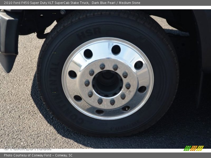 Dark Blue Pearl / Medium Stone 2010 Ford F450 Super Duty XLT SuperCab Stake Truck