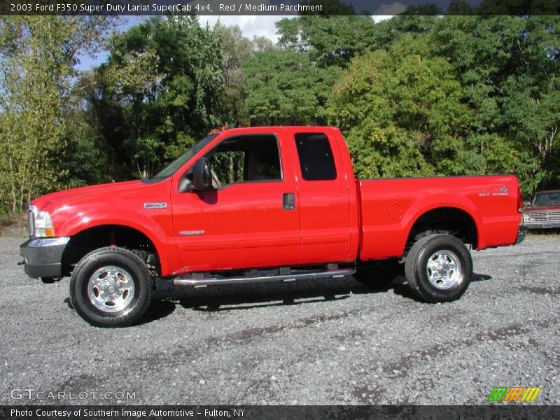 Red / Medium Parchment 2003 Ford F350 Super Duty Lariat SuperCab 4x4