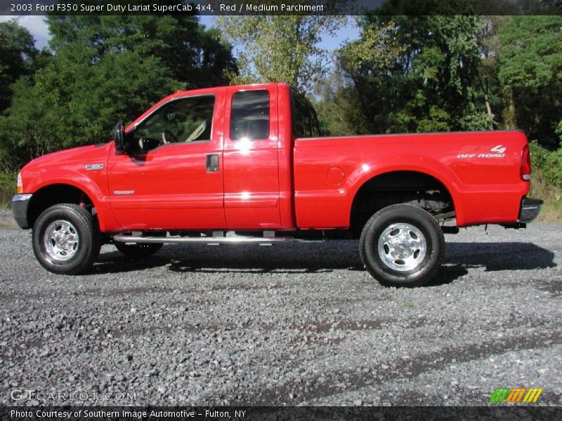 Red / Medium Parchment 2003 Ford F350 Super Duty Lariat SuperCab 4x4