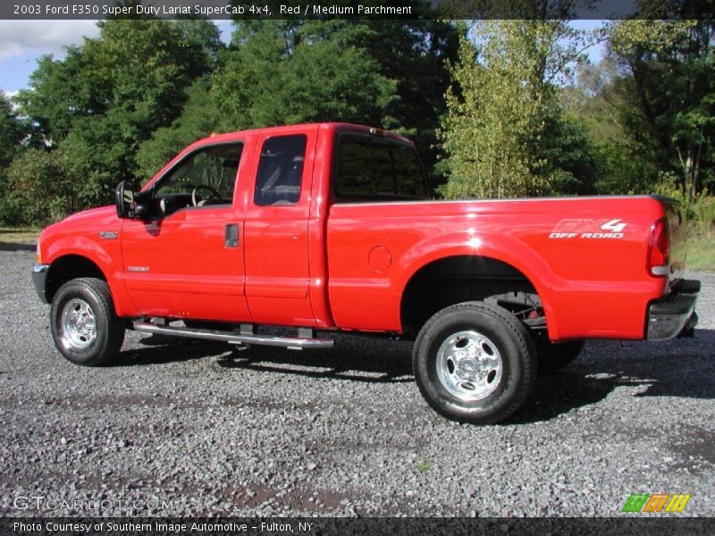 Red / Medium Parchment 2003 Ford F350 Super Duty Lariat SuperCab 4x4