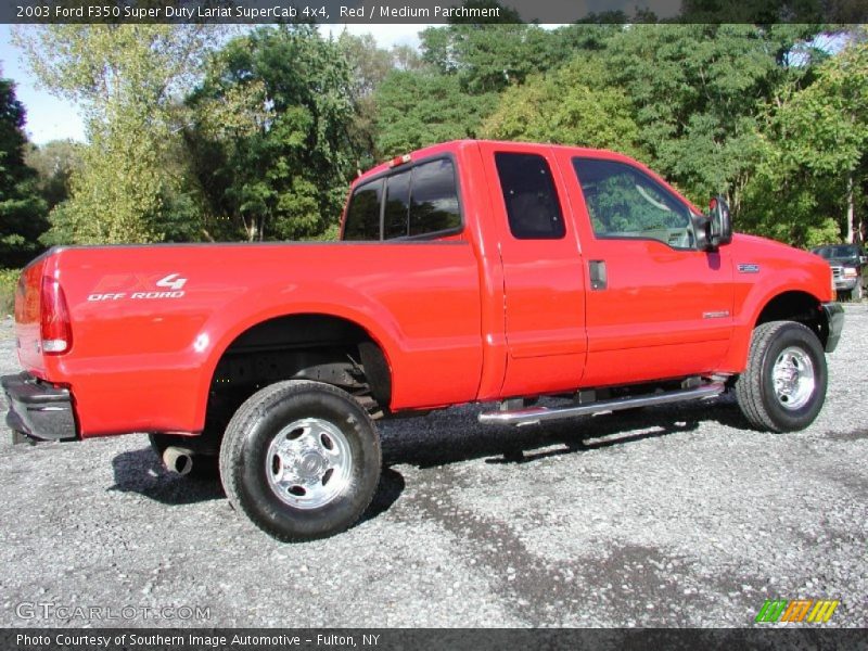 Red / Medium Parchment 2003 Ford F350 Super Duty Lariat SuperCab 4x4