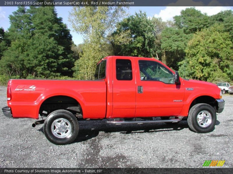 Red / Medium Parchment 2003 Ford F350 Super Duty Lariat SuperCab 4x4