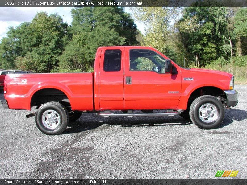 Red / Medium Parchment 2003 Ford F350 Super Duty Lariat SuperCab 4x4