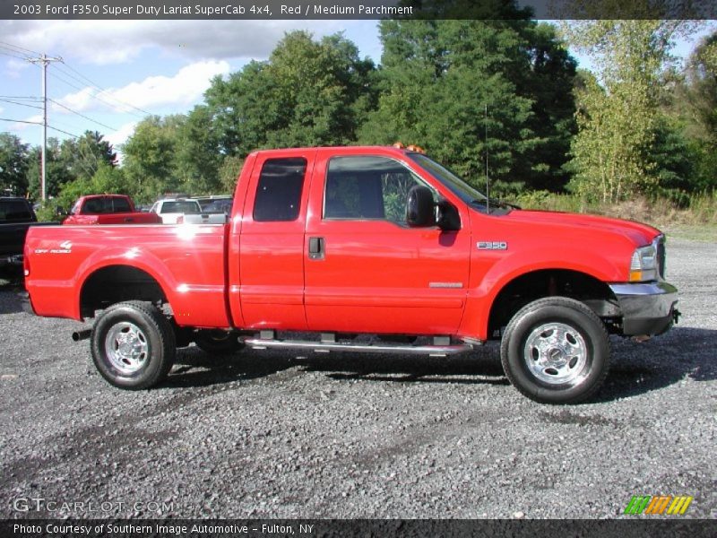 Red / Medium Parchment 2003 Ford F350 Super Duty Lariat SuperCab 4x4