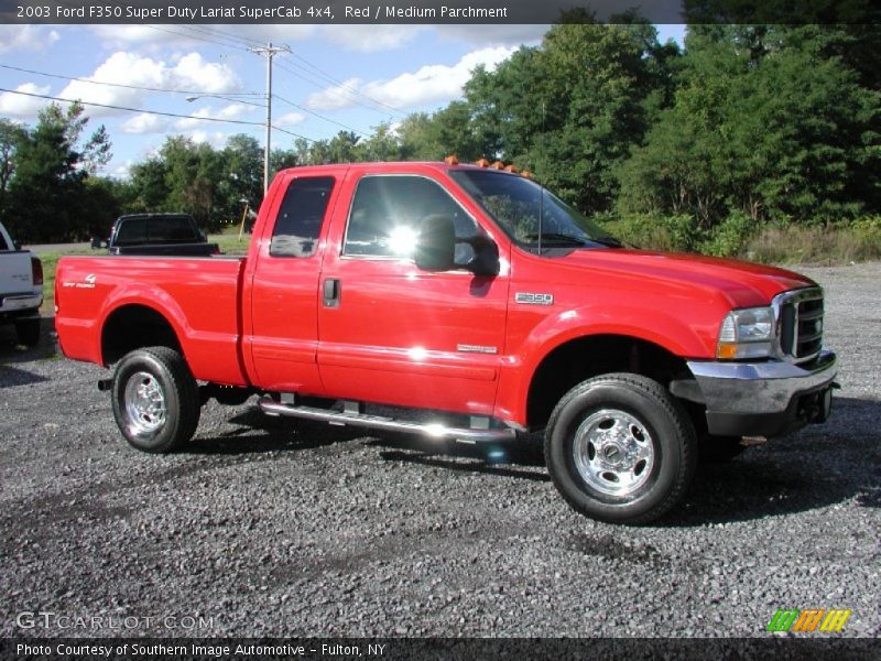 Red / Medium Parchment 2003 Ford F350 Super Duty Lariat SuperCab 4x4