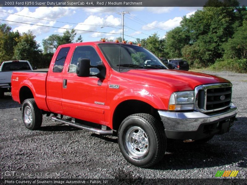Red / Medium Parchment 2003 Ford F350 Super Duty Lariat SuperCab 4x4