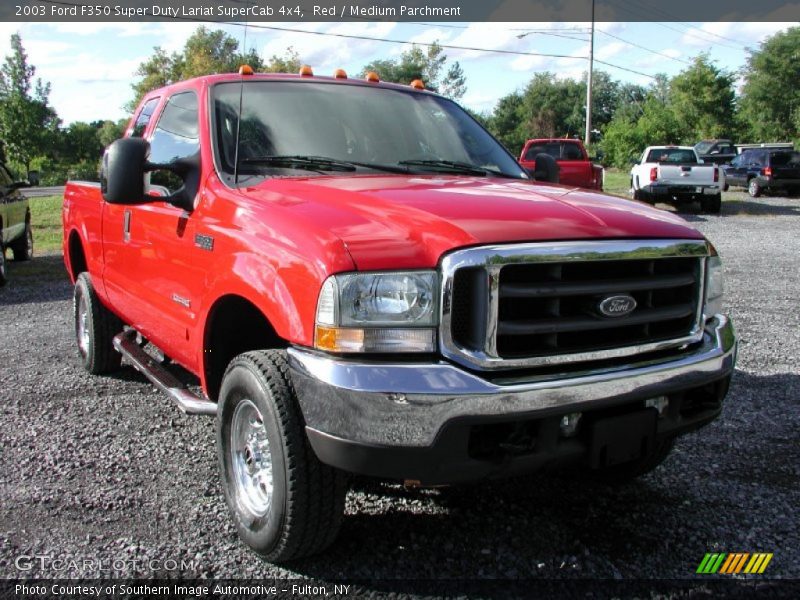 Red / Medium Parchment 2003 Ford F350 Super Duty Lariat SuperCab 4x4