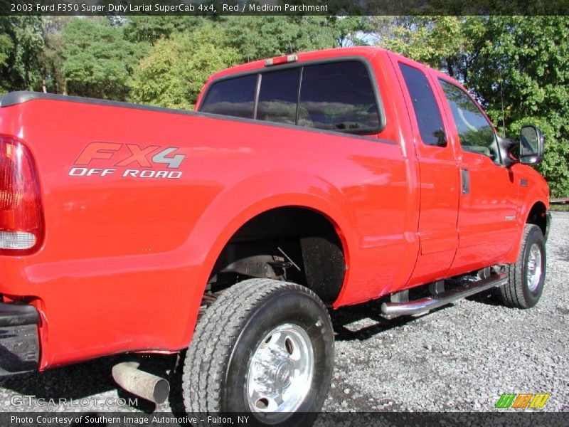 Red / Medium Parchment 2003 Ford F350 Super Duty Lariat SuperCab 4x4