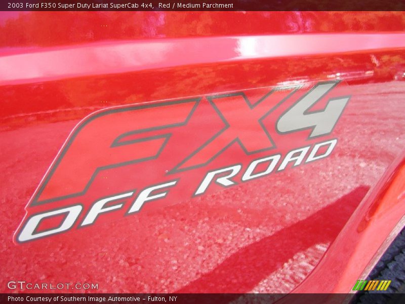 Red / Medium Parchment 2003 Ford F350 Super Duty Lariat SuperCab 4x4