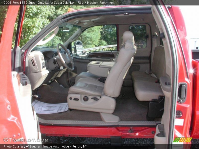 Red / Medium Parchment 2003 Ford F350 Super Duty Lariat SuperCab 4x4