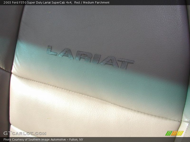 Red / Medium Parchment 2003 Ford F350 Super Duty Lariat SuperCab 4x4