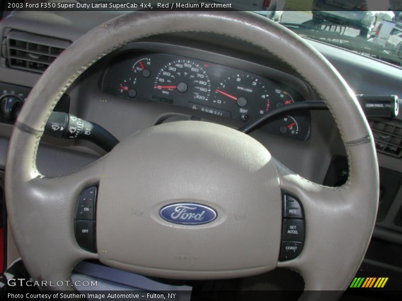Red / Medium Parchment 2003 Ford F350 Super Duty Lariat SuperCab 4x4