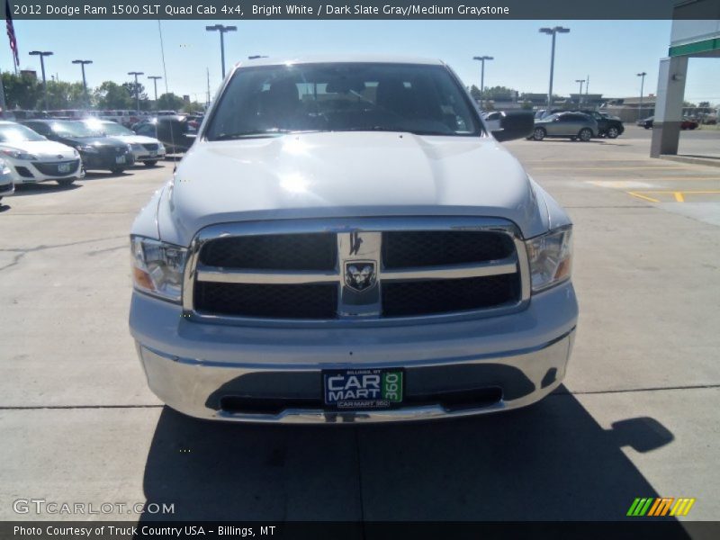 Bright White / Dark Slate Gray/Medium Graystone 2012 Dodge Ram 1500 SLT Quad Cab 4x4