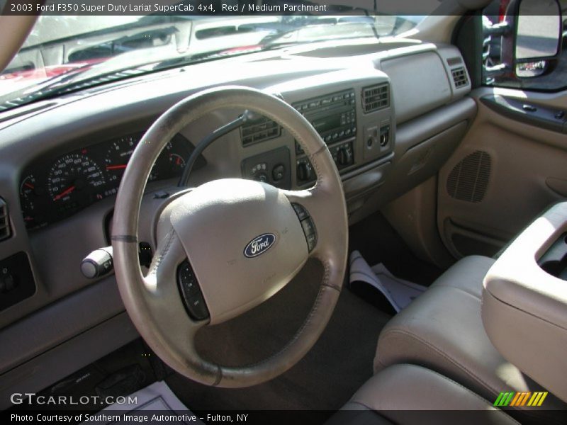 Red / Medium Parchment 2003 Ford F350 Super Duty Lariat SuperCab 4x4