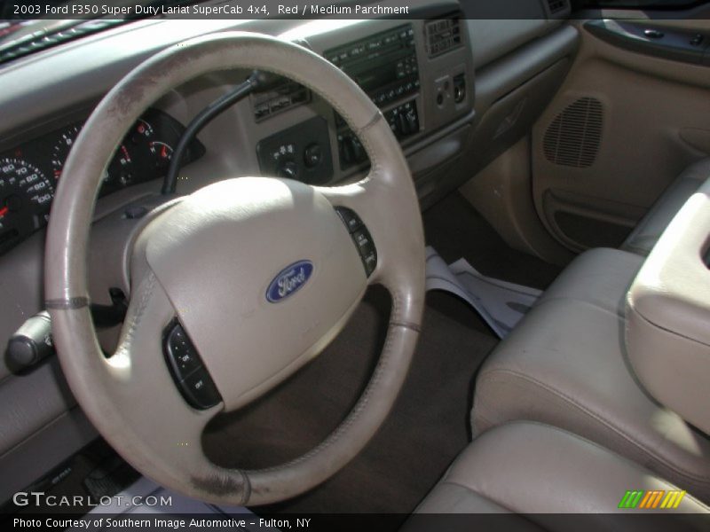 Red / Medium Parchment 2003 Ford F350 Super Duty Lariat SuperCab 4x4