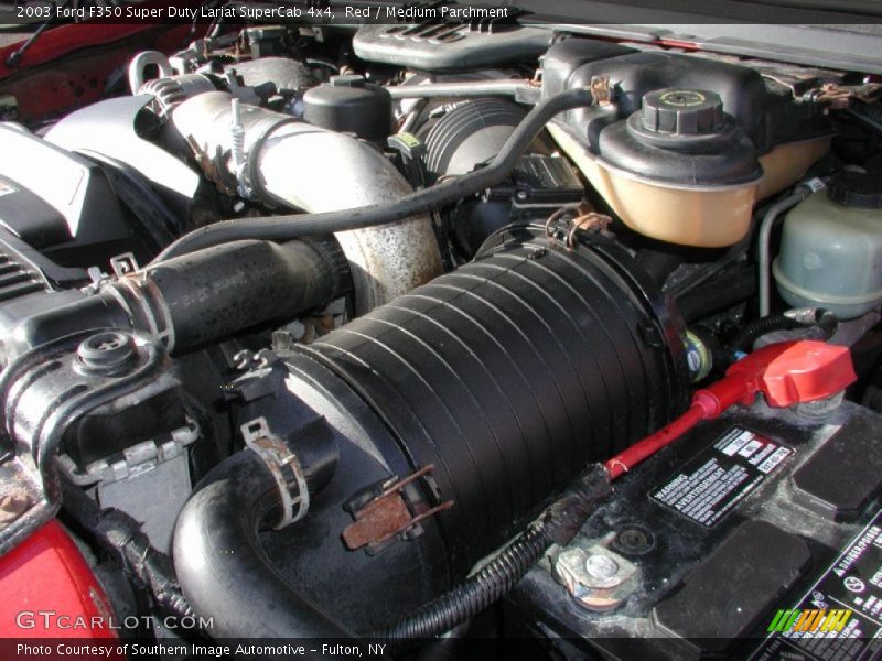 Red / Medium Parchment 2003 Ford F350 Super Duty Lariat SuperCab 4x4